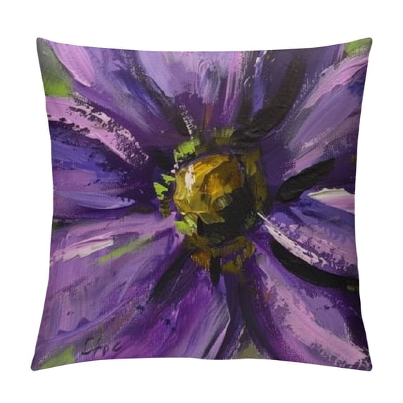 Shiartex Watercolor Orchid Throw Pillow Covers ,Purple Flower Floral Cushion Cases Decorative Pillow Cases for Couch Sofa Bedroom White