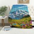 thumbnail image 1 of Shiartex Wildflowers Mountain Blue Sky Print Flannel Throw Blanket for All Seasons, Lightweight Anti-Pilling Bed Decor Tapestry - Hand/Machine Washable 40x50in, 1 of 6