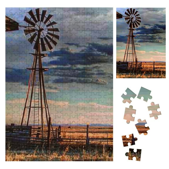 Shiartex Windmill Wooden Jigsaw Puzzle for Family and Friends, Premium Eco-Friendly Gift for Birthday, Wedding, Home Decor