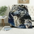 thumbnail image 1 of Shiartex Wolf Blanket Super Soft Cozy Wolves Throw Blanket Lightweight Wildlife Animal Bedding Blanket Gifts for Men Women Kids Girls Boys Bed Decor  60x80in, 1 of 6