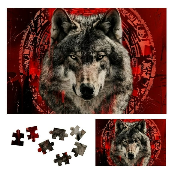Shiartex Wolf Wooden Jigsaw Puzzle, Premium Eco-Friendly Hard Challenge Game for Adults, Family and Friends Gift, Decorative Art Piece 1000 PCS