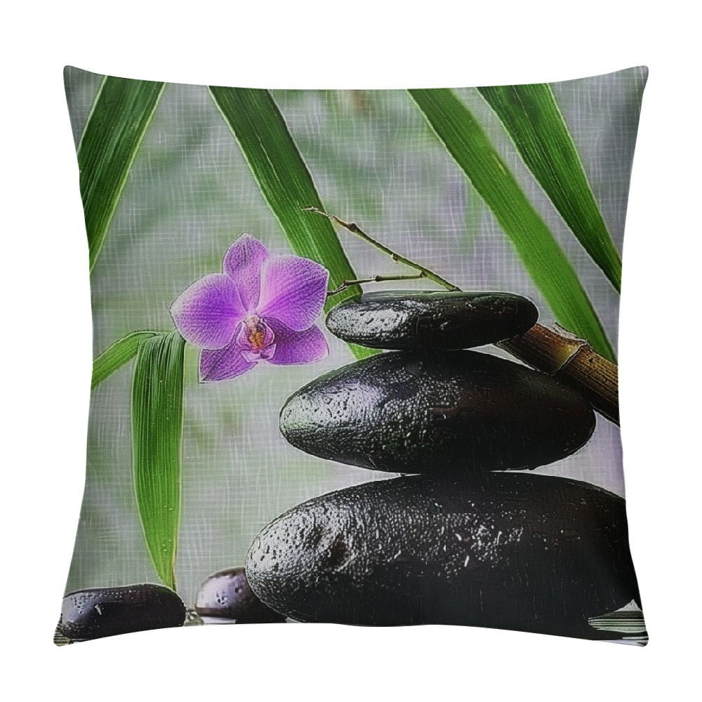 Shiartex Zen Stones Pillow Covers for Couch Sofa Bed,Basalt Stones