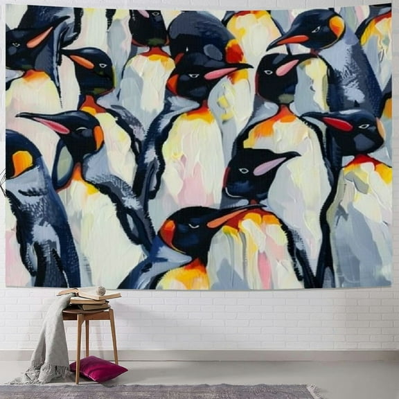 Shiartex cute baby penguins Tapestry Wall Hanging For Bedroom,Small Tapestry For Bedroom Aesthetic Funny Tapestries Wall Hangings,Room Decor Aesthetic Tapestry For Bedroom Living Room Dorm Painting