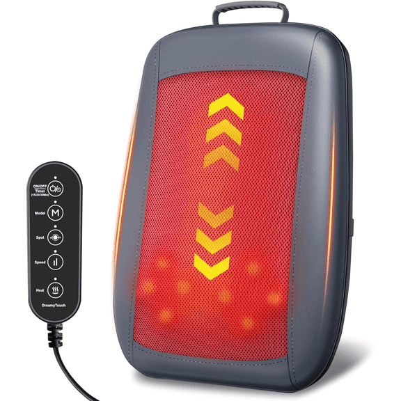 Shiatsu Back Massager with Heat, 4D Kneading Massage Pillow for Back, Neck, Shoulder, Leg Pain Relief Deep Tissue, Gifts for Women Men Mom Dad