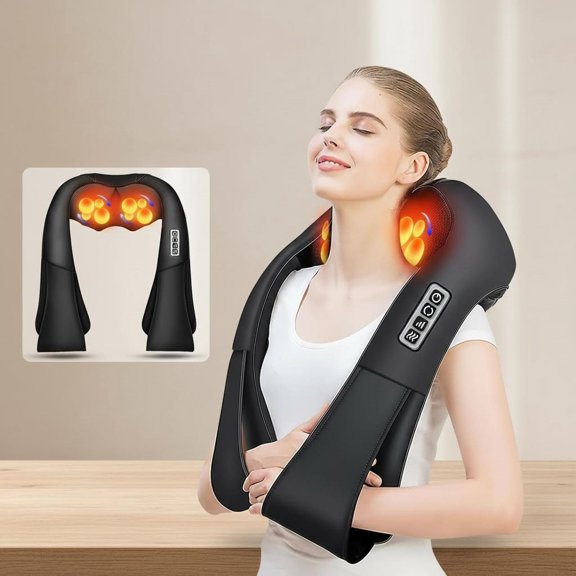 Shiatsu Back and Neck Massager, Deep Tissue Kneading Massage Pillow with Heat, Electric