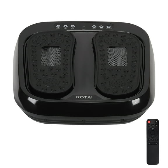 Shiatsu Foot Massager | Deep Muscle Relaxation | Heated Pedal + Vibration Kneading Dual Modes | With Remote Control | 5 Adjustable Programs/Black