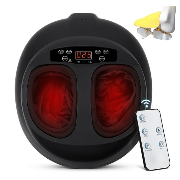 Shiatsu Foot Massager with Heat & Air Compression, Deep Kneading Foot Massager Machine, Remote Control Foot Massager with 3 Intensity Levels - Relieves Foot Fatigue & Circulation,Gifts for Women Man