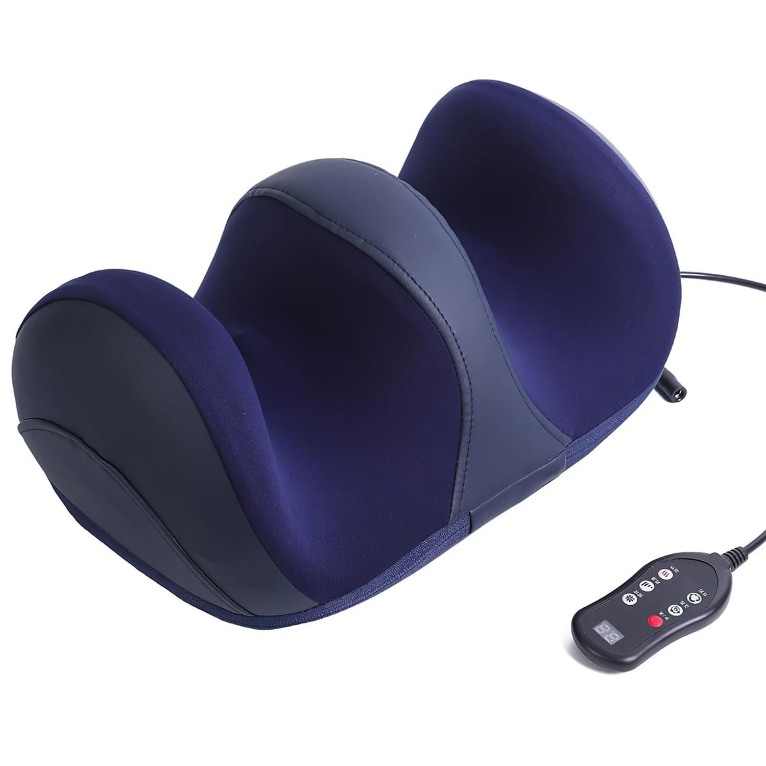 Shiatsu Foot Massager with Heat, Deep Kneading Foot & Calf Massager for Plantar Fasciitis, 5 Modes, 3 Speeds, Adjustable Roller for Home and Office Relaxation