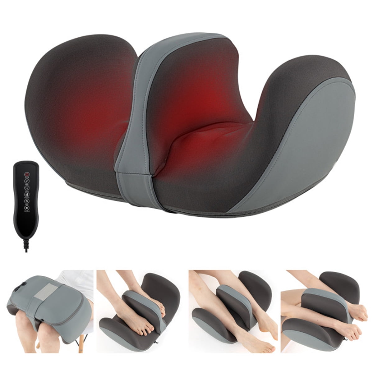 Shiatsu Foot Massager with Heat and Vibration, Electric Foot Massager, Foot and Calf Massager for Pain Relief, Circulation and Muscle Relaxation, Remote Control, Grey