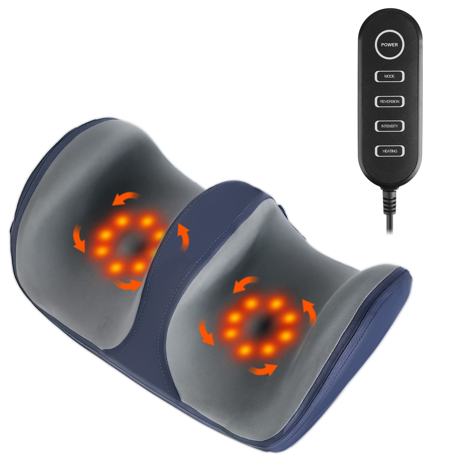 Shiatsu Foot Massager Machine with Heat, Electric Heated Kneading Foot and Calf Massager with 3 Massage Modes 3 Adjustable Intensity Levels 15 Mins Auto off Gifts for Mom & Dad