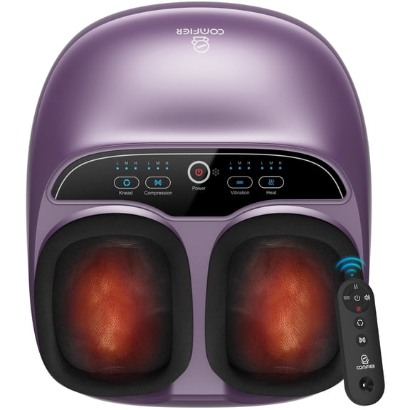 Shiatsu Foot Massager with Heat, Comfier Foot Massage Machine for Blood Circulation Neuropathy, Gifts for Mom Dad , Purple