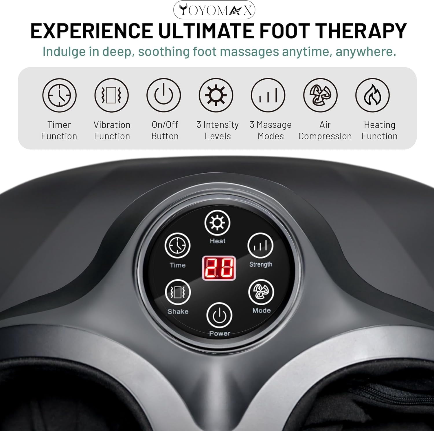 Shiatsu Foot Massager with Heat - Deep Kneading for Circulation & Feet Relief