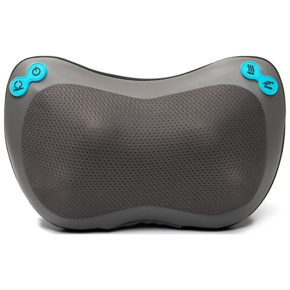 Shiatsu Massage Pillow by Njoie. Heated Shiatsu Massage with 3D Rotation Kneading Nodes, Removable Dust Cover, & Car Adapter. Full-Body Deep Tissue Massage at Home, Office and On the Road.