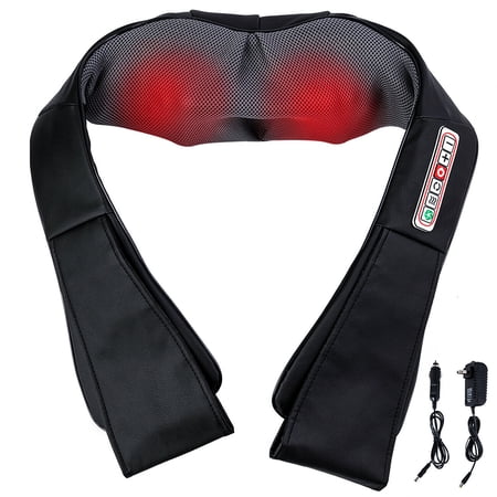 Shiatsu Neck and Back Massager, LINKPAL Deep Tissue 4D Kneading Massage Pillow, Massagers for Neck and Back with Heat for Shoulder, Leg, Body Muscle Pain Relief, Home, Office, and Car Use