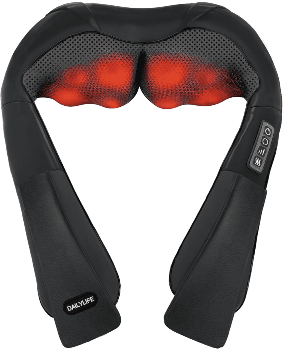 DailyLife Shiatsu Neck and Back Massager with Soothing Heat, Netzach Electric Deep Tissue 3D Kneading Massage Pillow for Shoulder, Leg, Body Muscle Pain Relief,