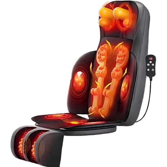 Shiatsu Neck & Back Massager with Heat, 3D Kneading Full Body Massage Mat, Foldable Massager for Home Office Gym