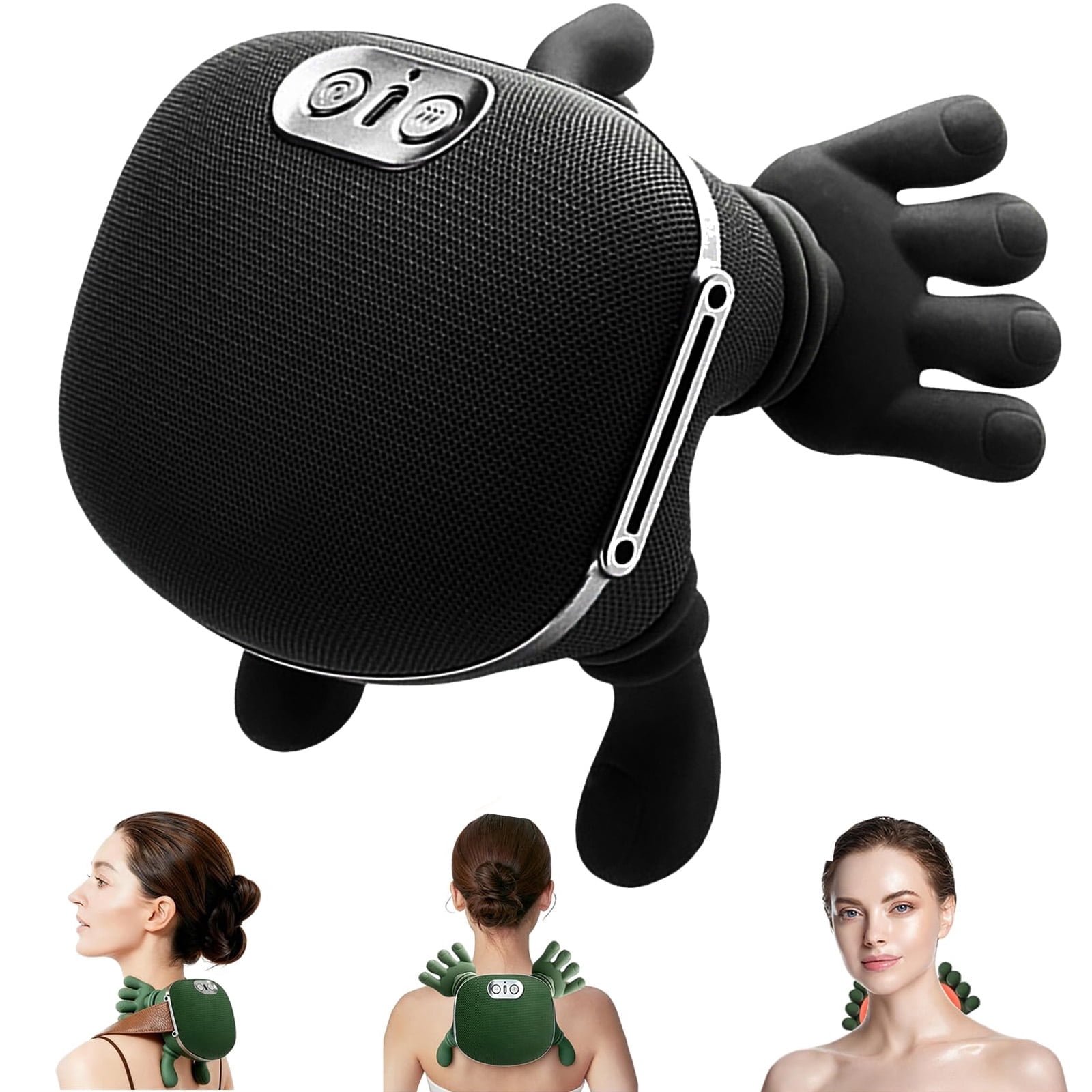 JMLPxx Neck Massager For Pain Relief Deep Tissue With Fingers, Bionic Portable Cordless Electric Shoulder Massage With Heat And Compression Real Touch Therapy Neck Massager