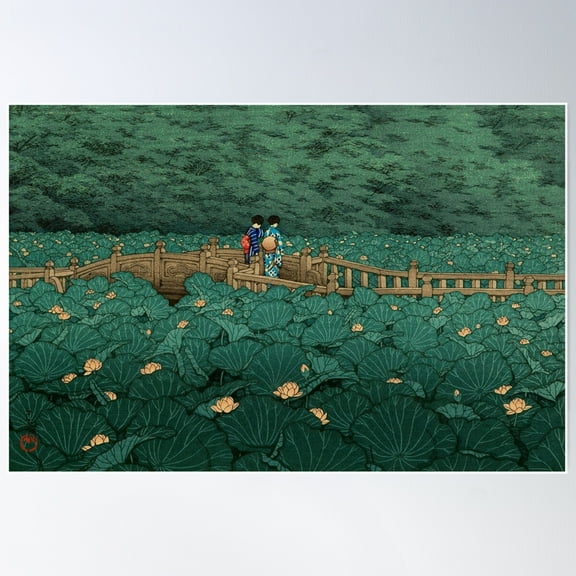 Shiba Benten Ike - Hasui Kawase Poster Wall Art, Modern Wall Decor For Living Room Bedroom, 12x18 UNFRAMED