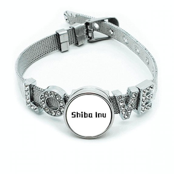 Shiba Inu Art Deco Fashion Bracelet Wristband Crystal Love Adjustable Bangle
