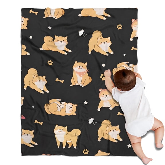 Shiba Inu Blanket,Comfortable Soft Lamb Wool Throw Blanket,All Season,Warm Lightweight Blankets for Sofa Bed Couch Living Room Chair,30"x40"