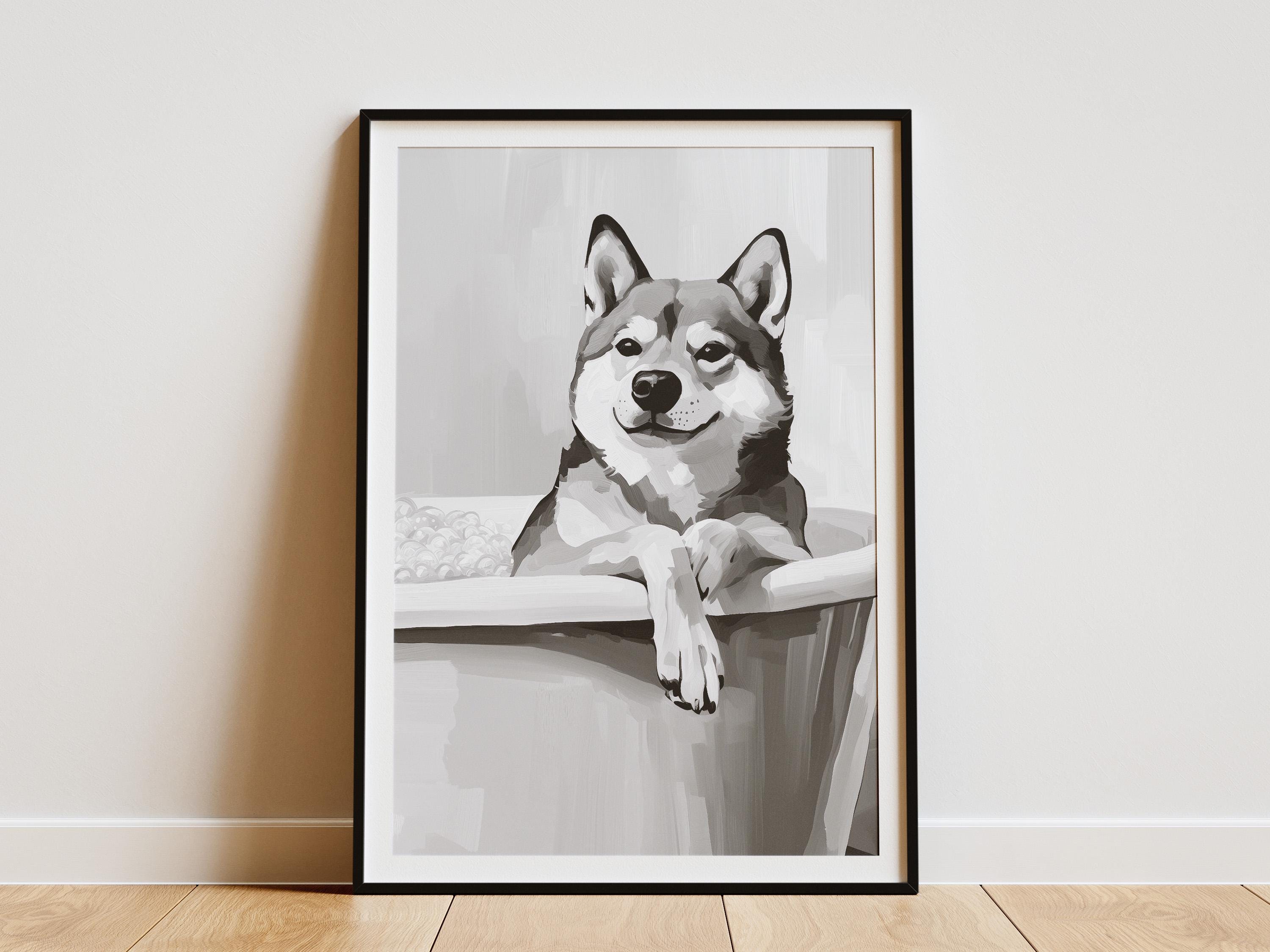 QKIODS Shiba Inu In Bathtub Bath Soaptablished Wash Your Shiba Inu