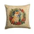 thumbnail image 1 of Shiba Inu Christmas Flowers Throw Pillow 14 in x 14 in, 1 of 5