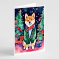 thumbnail image 1 of Shiba Inu Christmas Greeting Cards Pack of 8 7 in x 5 in, 1 of 3