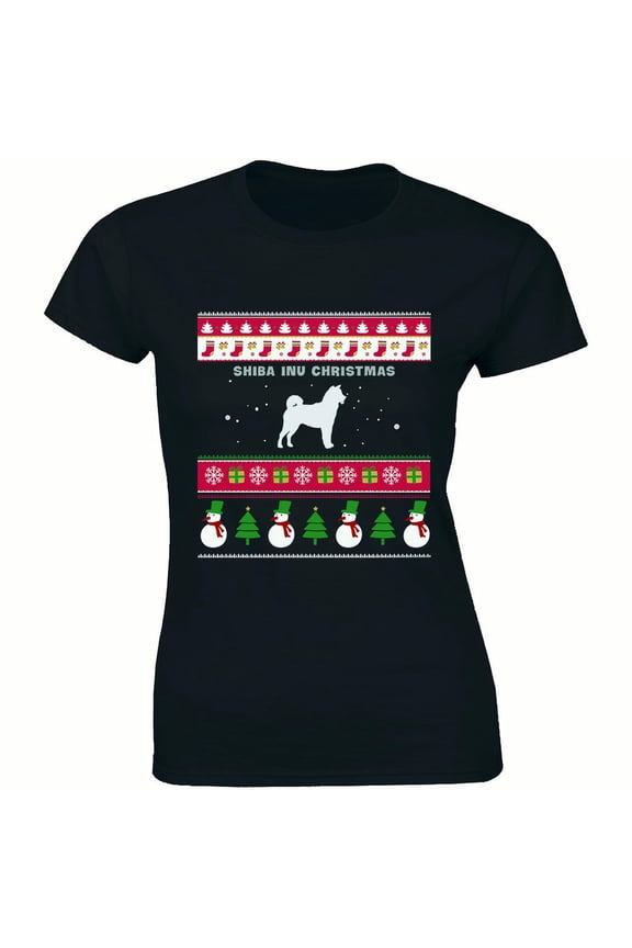 Shiba Inu Christmas - Xmas Holiday Dog Lover Women's Ugly T-Shirt