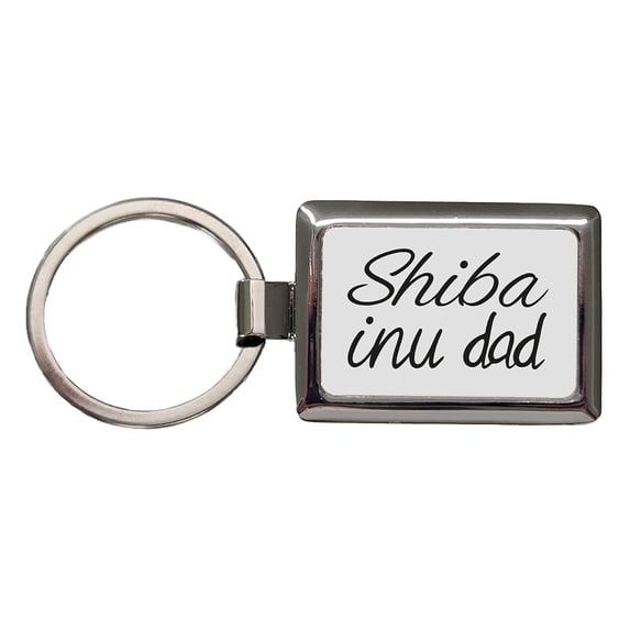 Shiba Inu Dad Dog Metal Rectangle Keychain