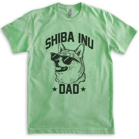 Shiba Inu Dad, Unisex Men's Shirt, Shiba Inu Owner, Funny Dog Dad Gift, Heather Apple Green, Large