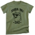 thumbnail image 1 of Shiba Inu Dad, Unisex Men's Shirt, Shiba Inu Owner, Funny Dog Dad Gift, Heather Military Green, Large, 1 of 6