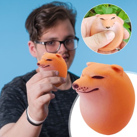 Shiba Inu Dog Egg Ornament Stress Relief Toy with PVC Material Cute Funny Expression For Desk Decor And Gifts For Dog Lovers Gift