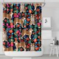 thumbnail image 1 of Shiba Inu Dog and Flower Floral Shower Curtain 84"x72" ,Bathroom Decorative Shower Curtains Set with 12 Hooks,Modern Waterproof Washable Shower Curtain, 1 of 6
