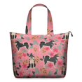 thumbnail image 1 of Shiba Inu Dog and Flower Floral Travel Tote Bags for Women Carry On,Large Weekender Bags for Women Travel,Multi Functional Duffle Bag for Work,Shopping,Sports, 1 of 5