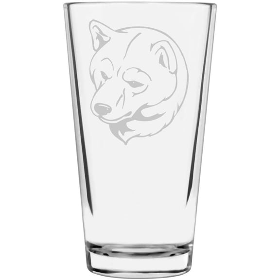 Shiba Inu Dog Themed Etched All Purpose 16oz Libbey Pint Glass