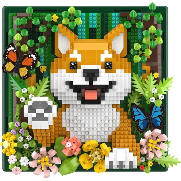 Shiba Inu Dog Wall Art Building Set for Teens Age 14+ and Adults