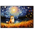 thumbnail image 1 of Shiba Inu Dog Watercolor Starry Night Van Gogh Painting Kits, Painting Watercolor Canvas, Canvas Suitable for Room Decor Cafe Decor Or Gift for Friends, 1 of 4