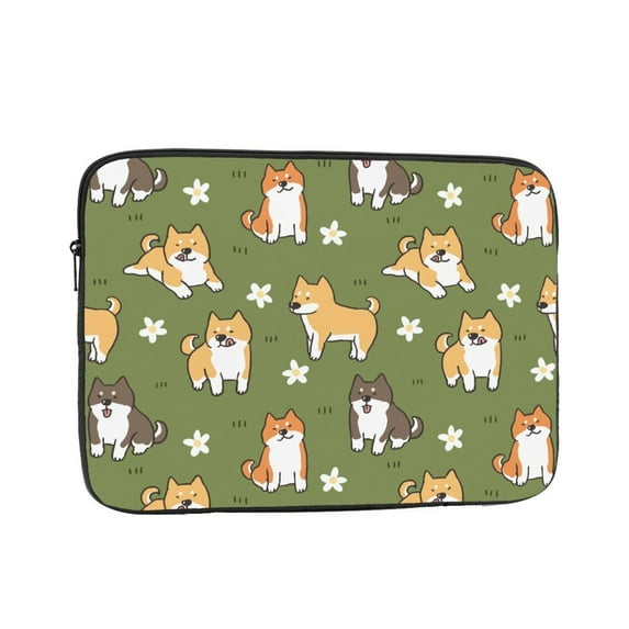 Shiba Inu Dog and Flower Portable Laptop Sleeve Compatible with MacBook Air Notebook Computer Case for Men Women College School Students
