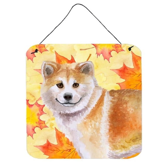 Shiba Inu Fall Wall or Door Hanging Prints, 6 x 6 in.