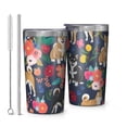 thumbnail image 1 of Shiba Inu and Flowers 10oz Tumblers Stainless Steel Tumbler with Lid and Straw,Vacuum Insulated Double Wall Travel Tumbler Cups with Cleaning Brush for Coffee, Tea, 1 of 4