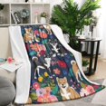 thumbnail image 1 of Shiba Inu and Flowers Blanket,Comfortable Soft Flannel Throw Blanket,All Season,Warm Lightweight Blankets for Sofa Bed Couch Living Room Chair,50"x60"(130x150cm), 1 of 4