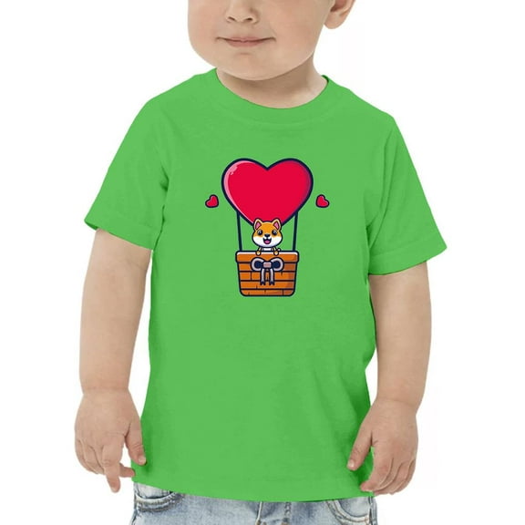 Shiba Inu Flying W Balloon T-Shirt Toddler -Image by Shutterstock, 3 Toddler