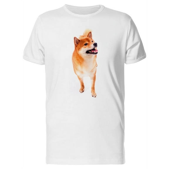 Shiba Inu Looking Around T-Shirt Men -Image by Shutterstock, Male Large