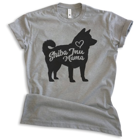 Shiba Inu Mama, Unisex Women's Shirt, Shiba Inu Owner, Funny Dog Mama Gift, Dark Heather Gray, Large