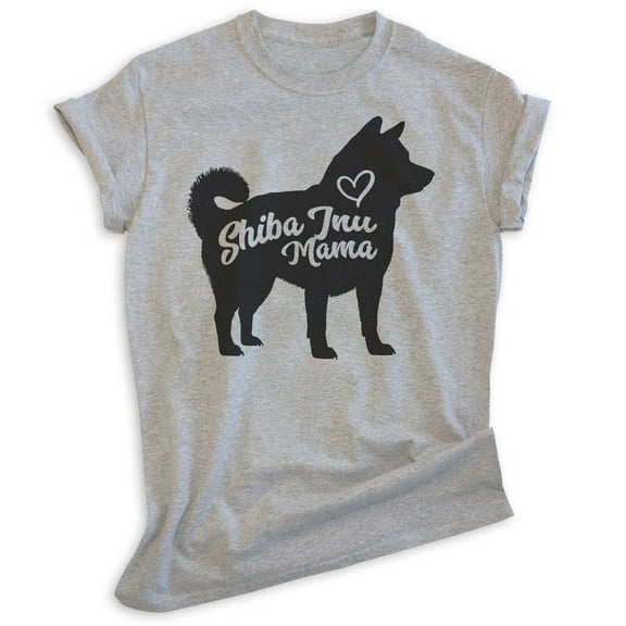 Shiba Inu Mama, Unisex Women's Shirt, Shiba Inu Owner, Funny Dog Mama Gift, Heather Gray, X-Large