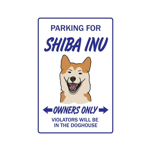 Shiba Inu Novelty Aluminum Sign | Indoor/Outdoor | Funny Home Décor for Garages, Living Rooms, Bedroom, Offices | SignMission Gift Kennel Breeder Groomer Lover Sign Wall Plaque