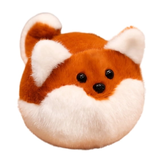 Shiba Inu Plush with Chubby Round Design and Soft Squeezable Material, Single Piece, Brown and White, for Children, Stuffed Animal Toy