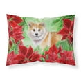 thumbnail image 1 of Shiba Inu Poinsettas Fabric Standard Pillowcase, 1 of 2