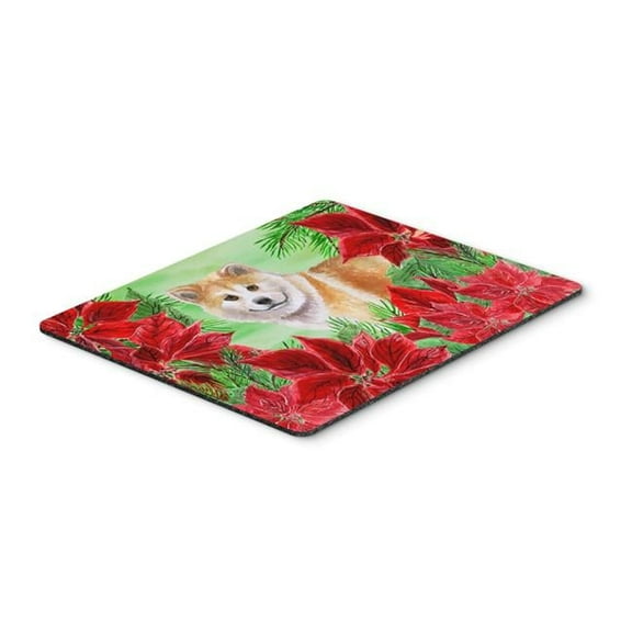 Shiba Inu Poinsettas Mouse Pad, Hot Pad or Trivet