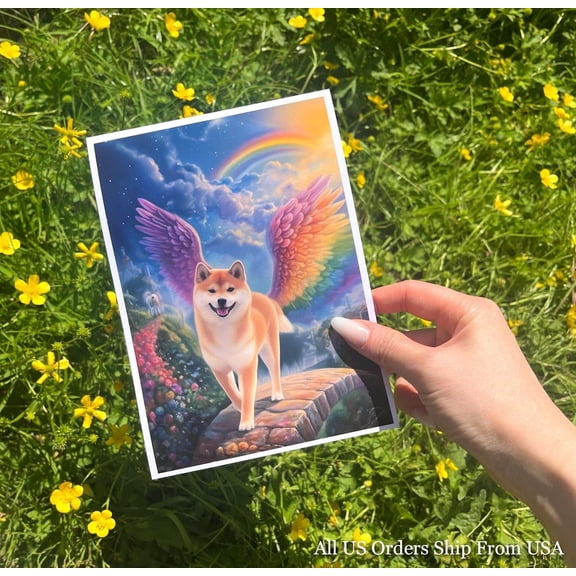 Shiba Inu Rainbow Bridge Wall Art Print